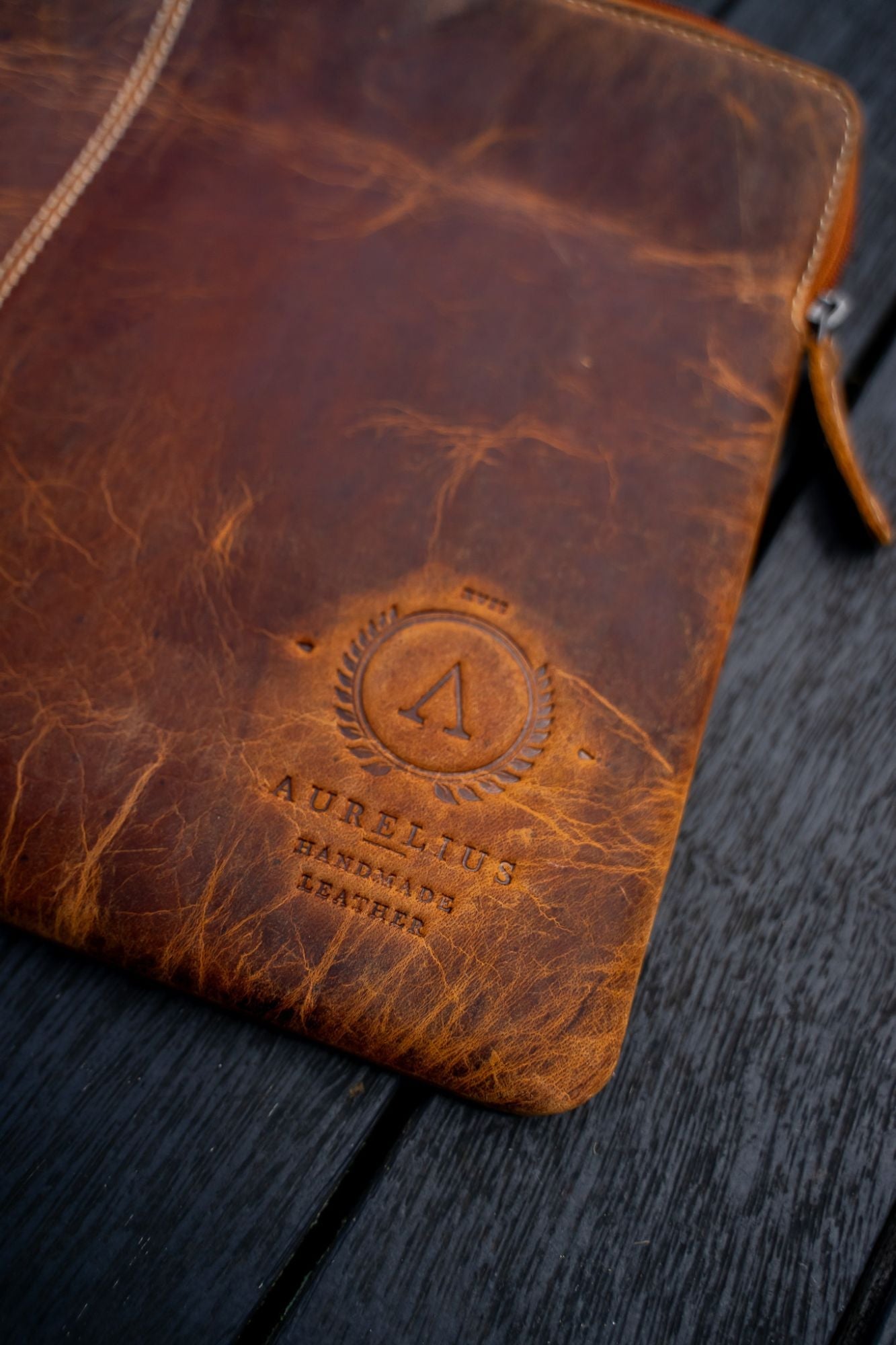 Aurelius Leather Leather Bag Aurelius Leather Hunter Tan Leather Laptop Sleeve