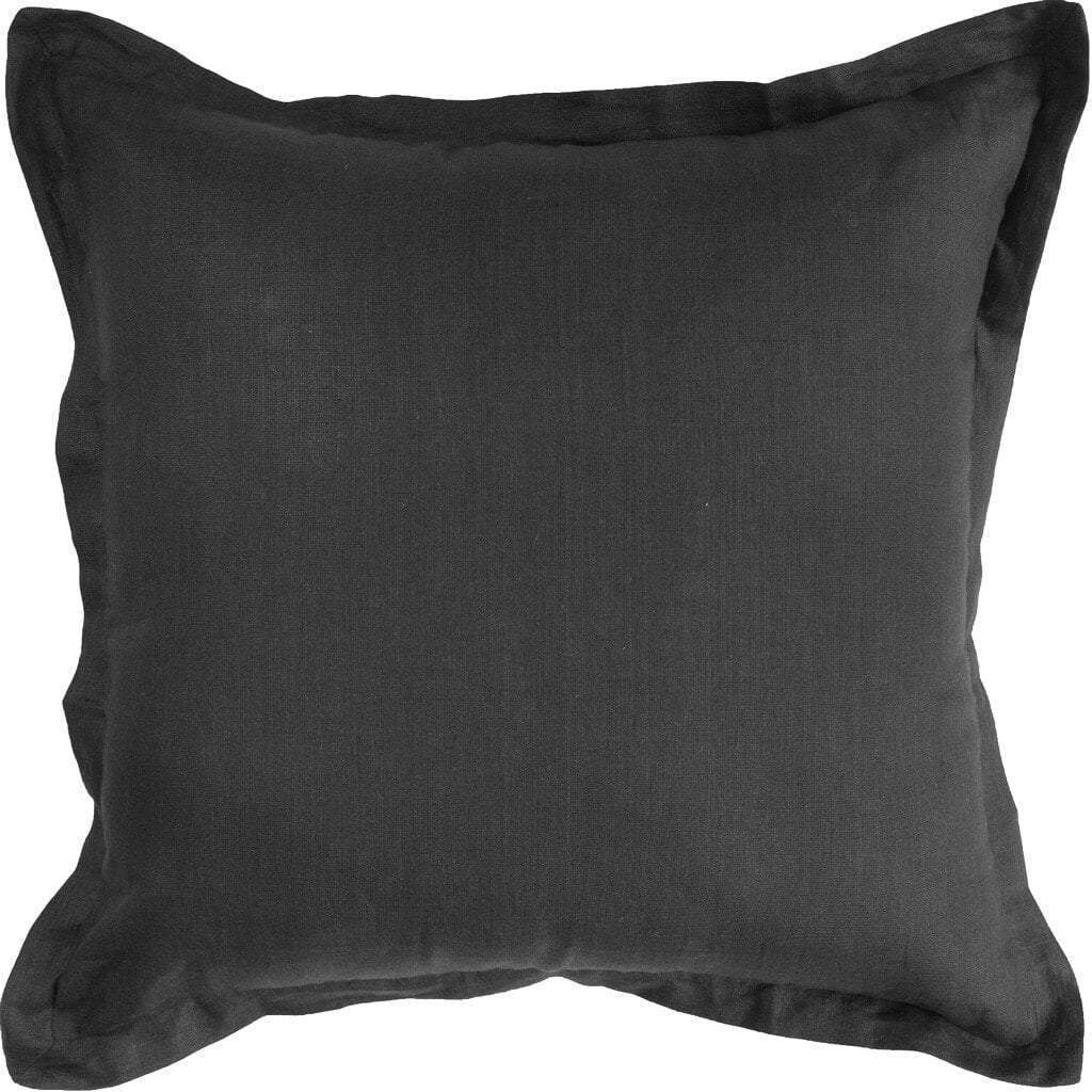 Bandhini Design House Euro Cushion Linen Flange Black Lounge Cushion 55 x 55cm