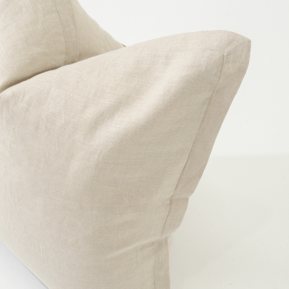 Bandhini Design House Euro Cushion Linen Flange Natural Euro Cushion 55 x 65cm