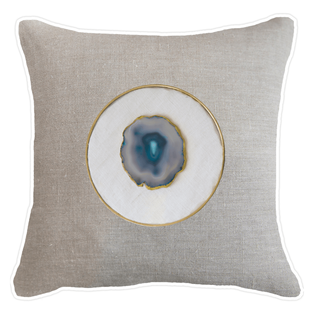 Bandhini Design House Lounge Cushion Agate Slice Blue Natural & White Lounge Cushion 55 x 55cm