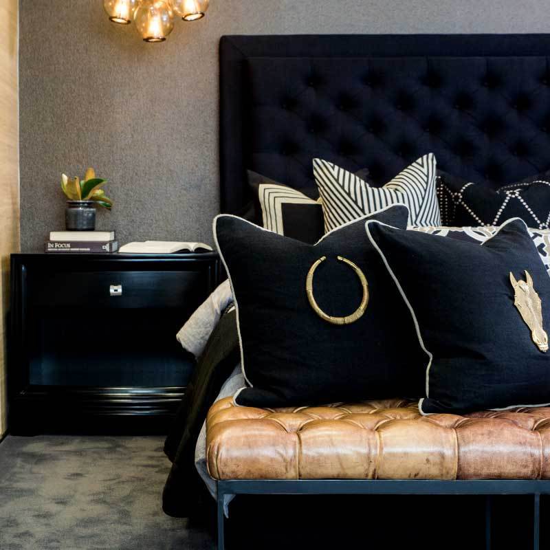Bandhini Design House Lounge Cushion Amulet Delhi Black & Natural Lounge Cushion 55 x 55cm