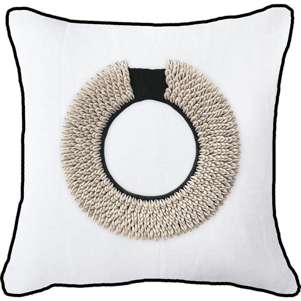 Bandhini Design House Lounge Cushion Black Shell Ring White & Black Lounge Cushion 55 x 55cm