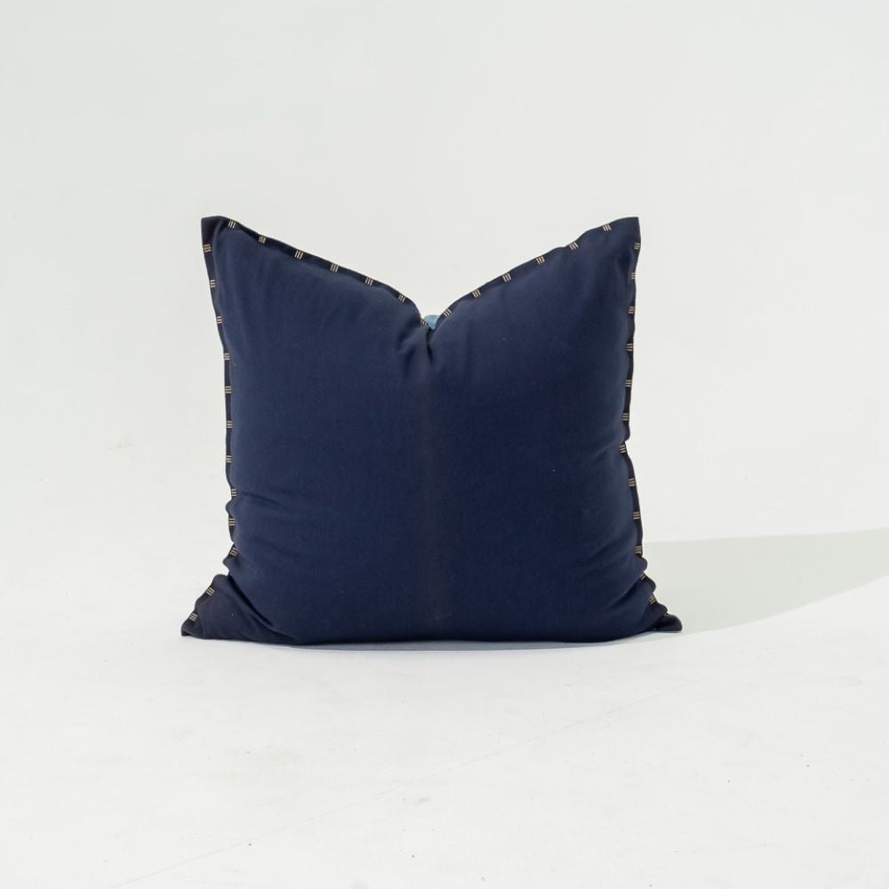 Bandhini Design House Lounge Cushion Cotton Reverse Navy & Cloud Lounge Cushion 55 x 55cm