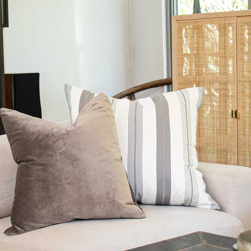 Bandhini Design House Lounge Cushion Ticking Stripe Windsor Navy Lounge Cushion 55 x 55cm