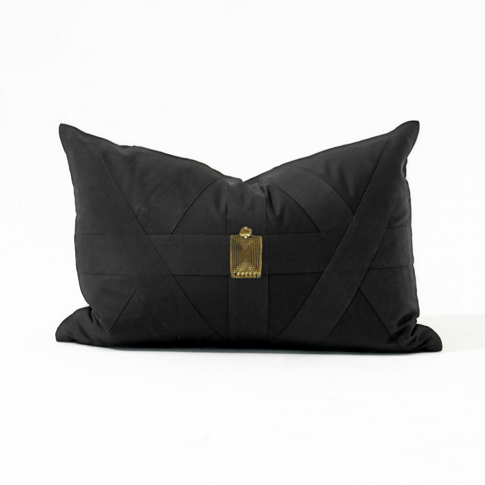 Bandhini Design House Lumber Cushion Amulet Cairo Black Lumbar Cushion 35 x 53cm