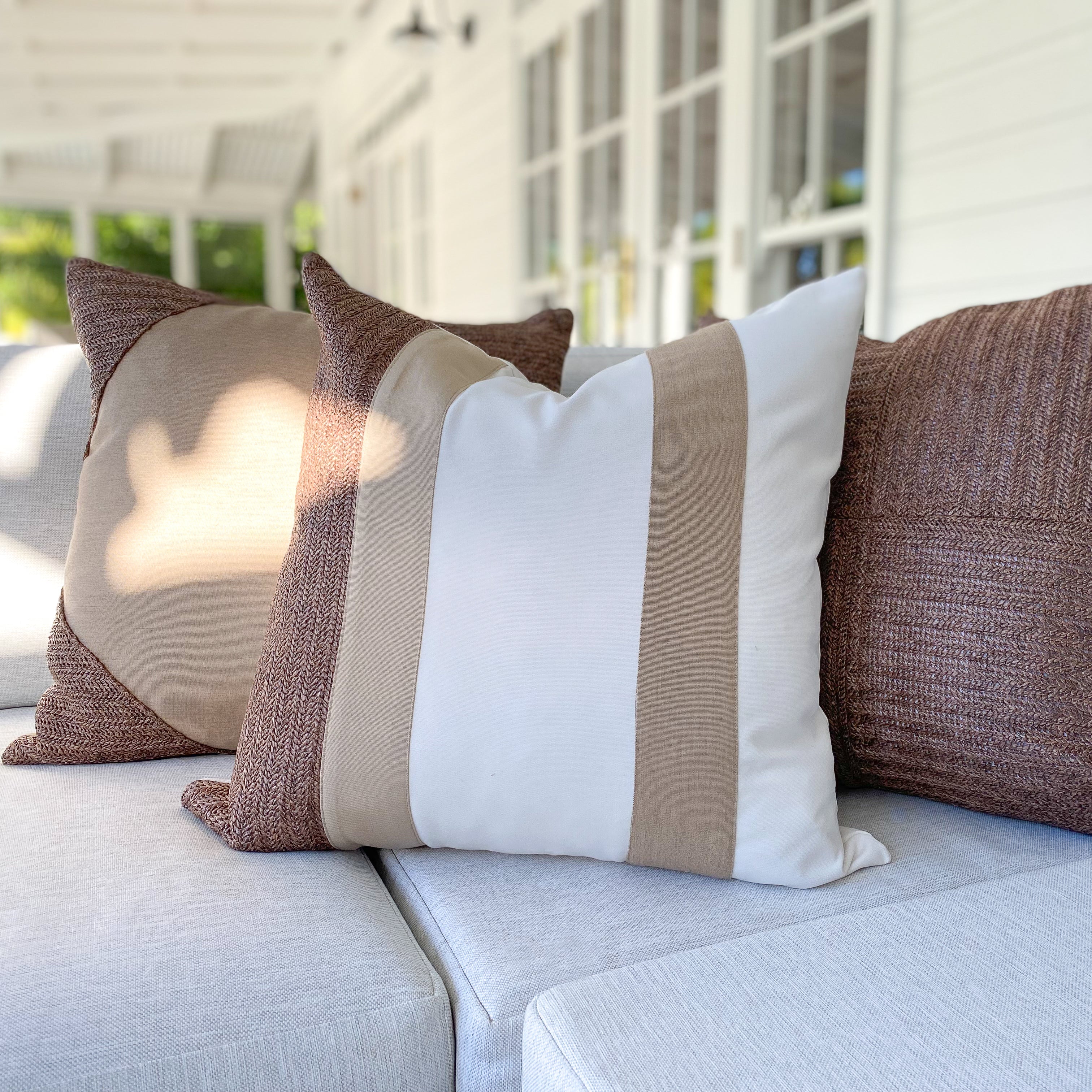 Bandhini - Design House Outdoor Cushion Outdoor Raffia Lines Lounge Cushion 55 x 55cm