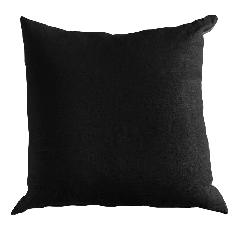 Bandhini Design House Sham Cushion Lounge 55 x 55cm Linens Plain Black Cushions