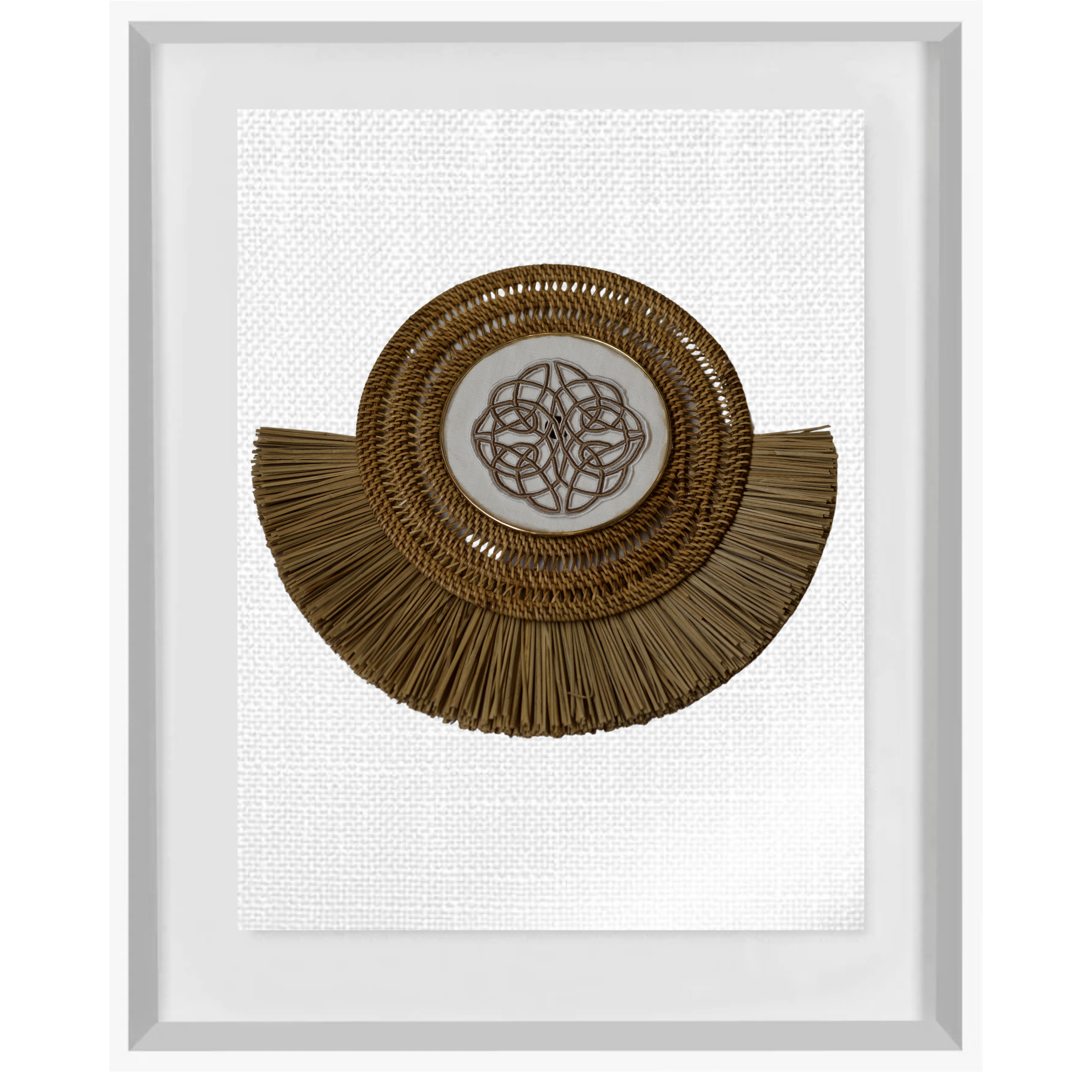 Bandhini Homewear Design Artwork White / White Celtic Knot Grass Ring Artwork 67 x 85 cm