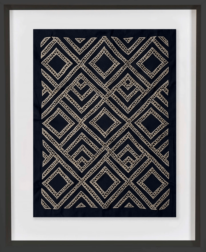 Bandhini Design House Shoowa Textile Black Artwork 67 x 85 cm