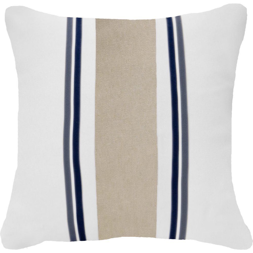 Bandhini Design House Outdoor 22 x 22 Inches / White Outdoor Nautical Charlie Lounge Cushion 55 x 55 cm