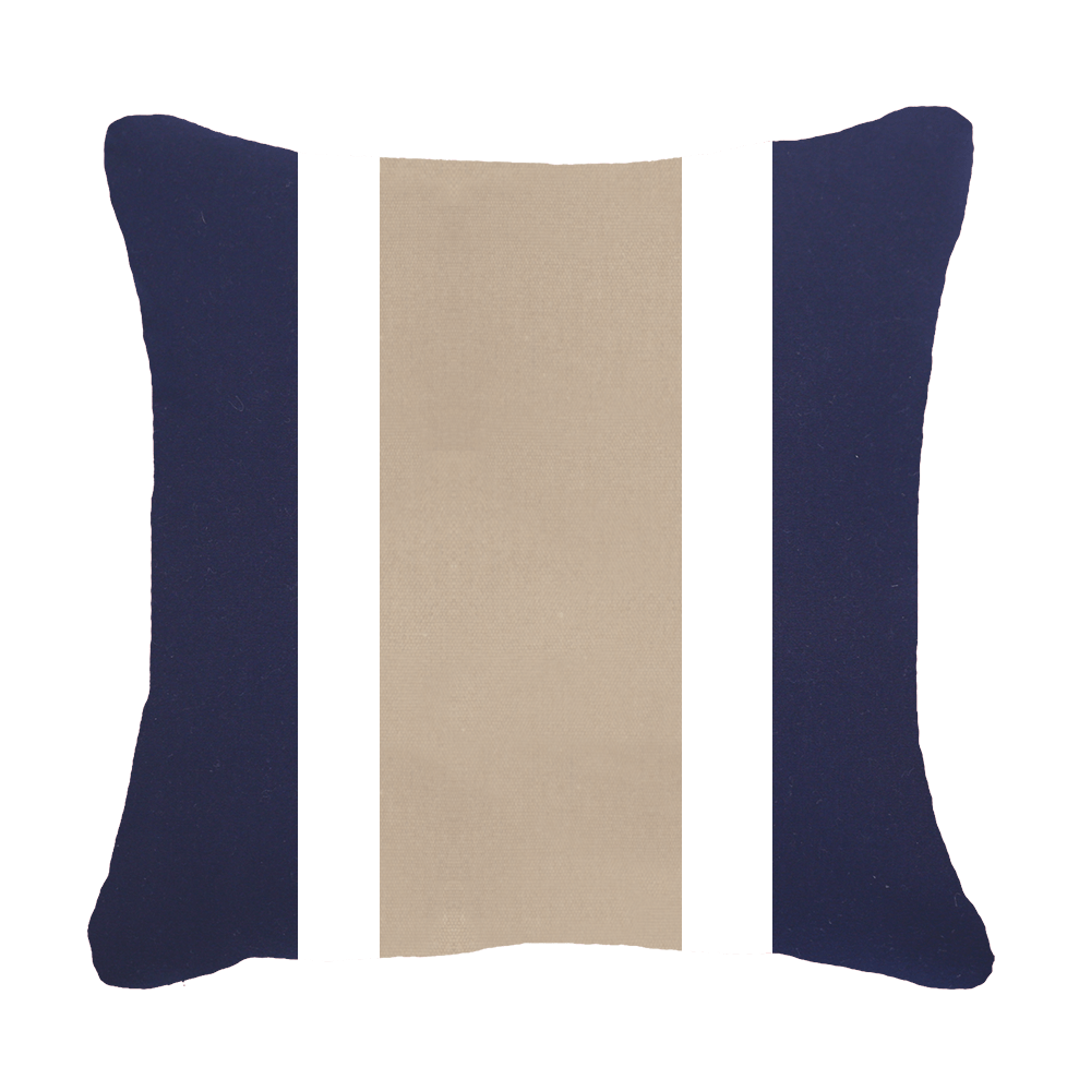 Bandhini - Design House Outdoor Navy / 19 x 19 Inches Outdoor Raffia Medium Cushion 50 x 50cm
