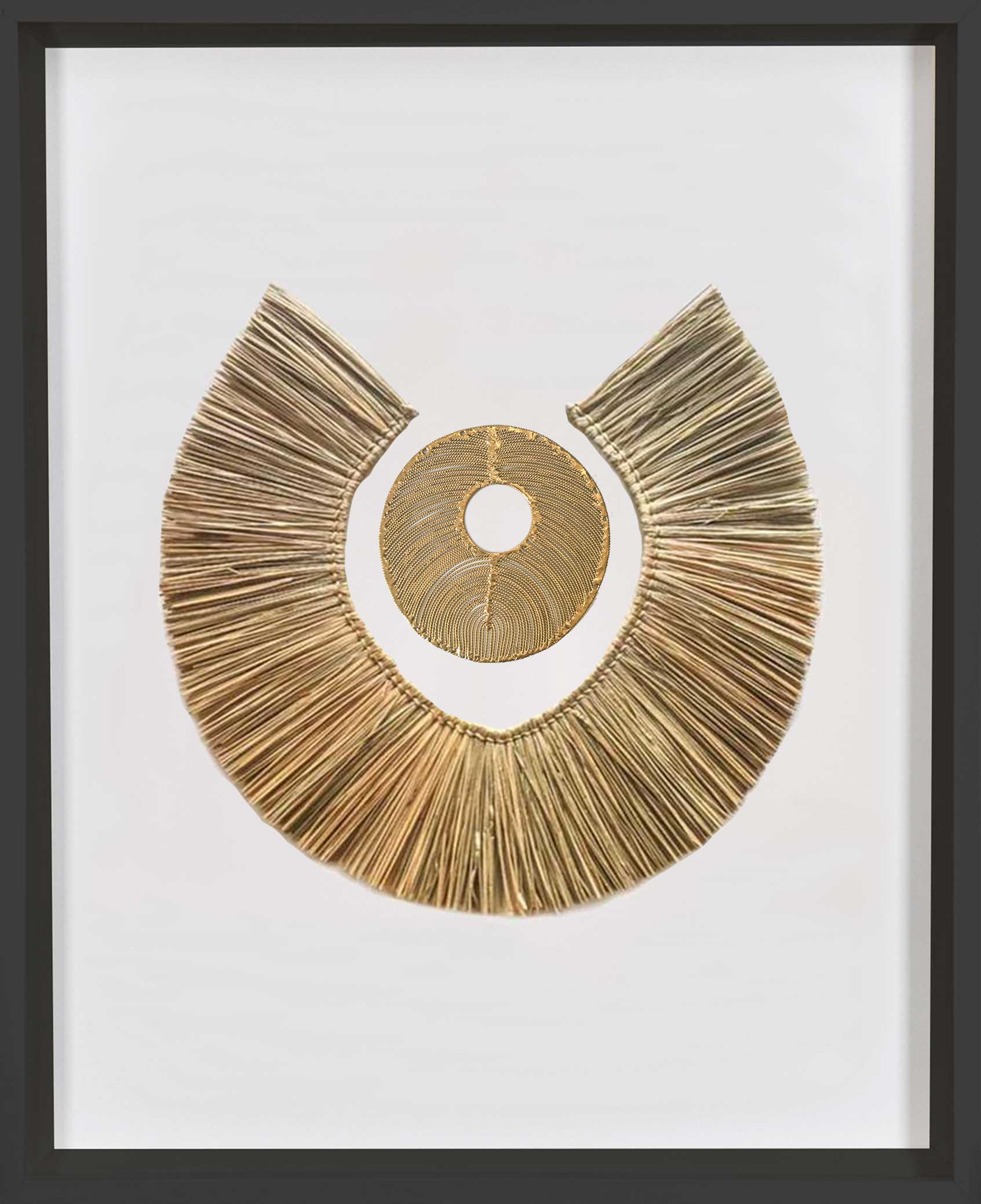 Bandhini Homewear Design Artwork Black Frame / 67 x 85cm African Disc Gold & Grass Ring Artwork 67 x 85 cm