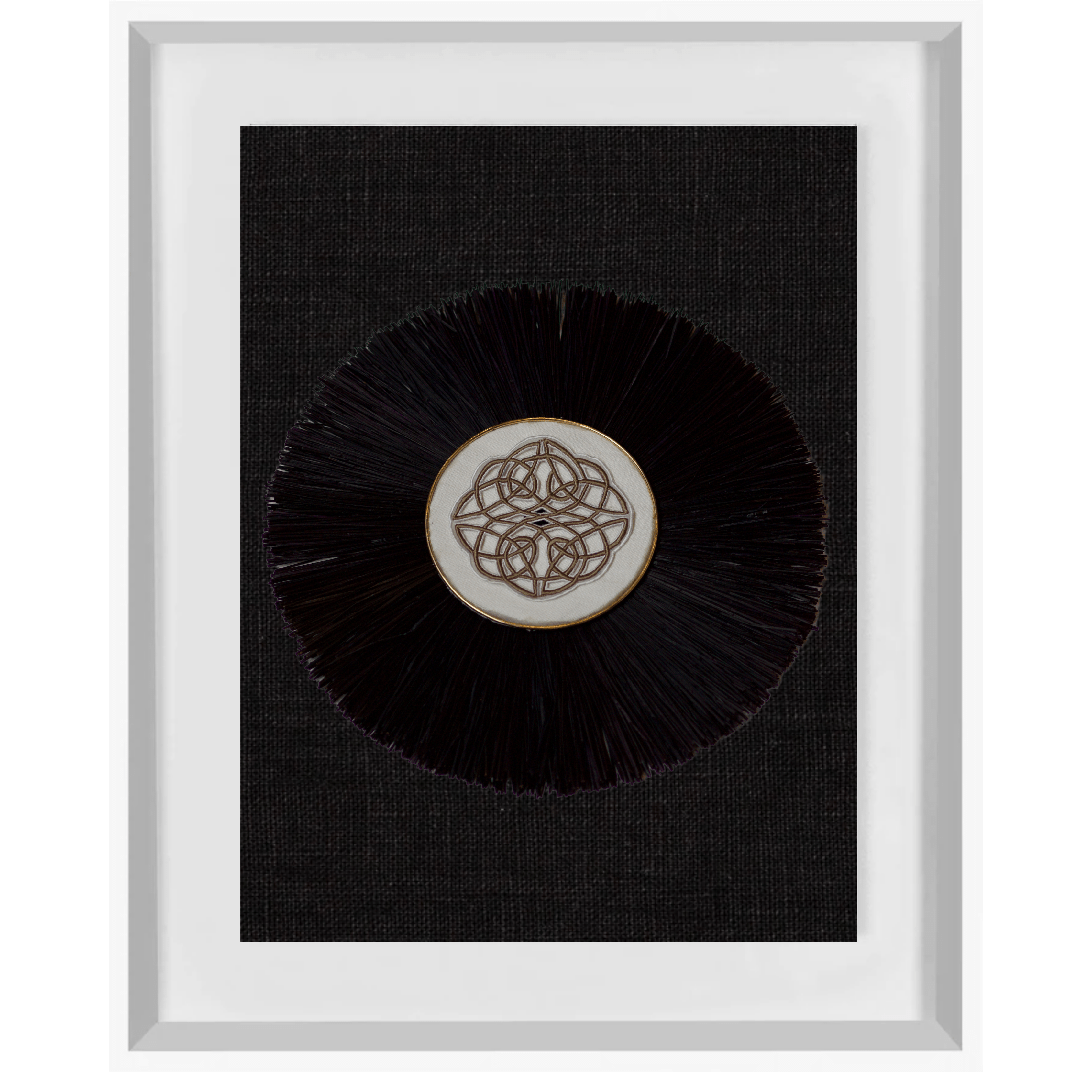 Bandhini Homewear Design Artwork Black / White Celtic Knot Black Grass Ring Artwork 67 x 85 cm