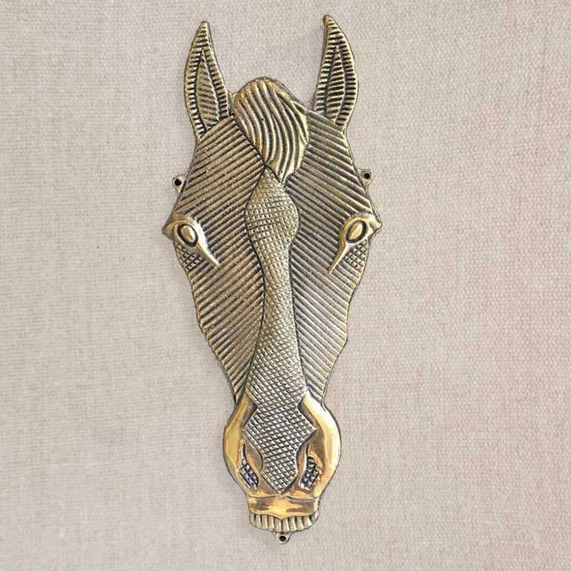 Bandhini Homewear Design Artwork Creature Metal Horse on Natural Linen Artwork 40x50cm