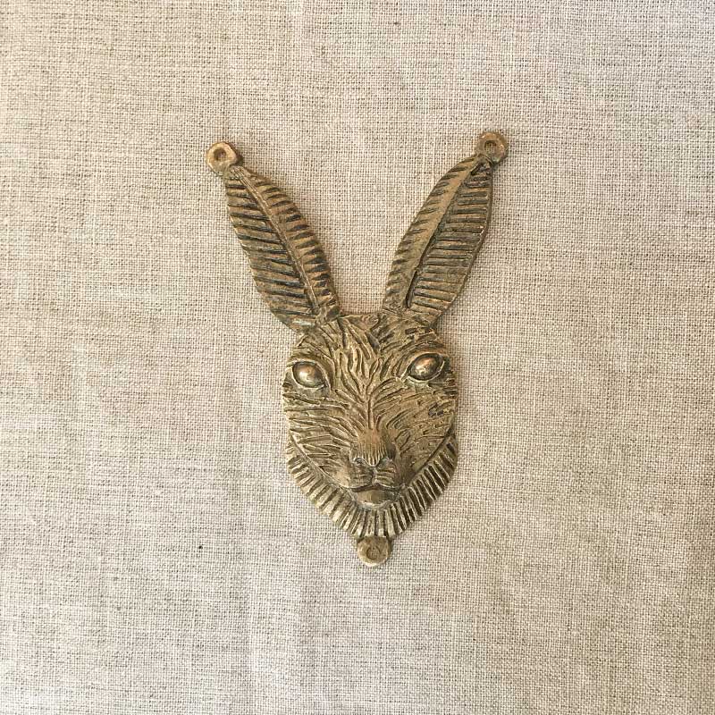 Bandhini Homewear Design Artwork Metal Rabbit on Natural Linen Artwork 40x50cm