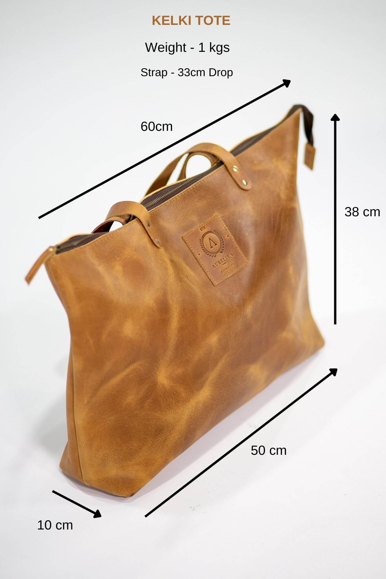 Aurelius Leather Leather Bag Leather Tote Kelki Light Tan Leather Tote Bag