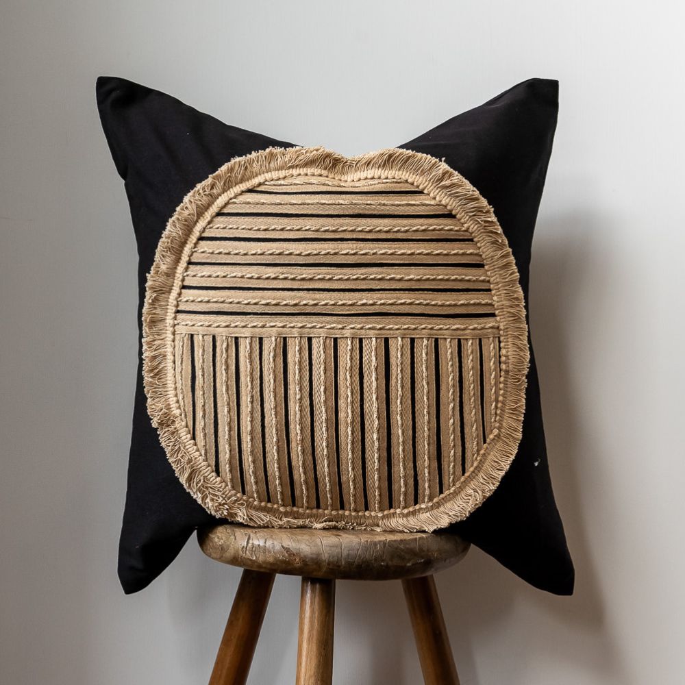 Bandhini Design House Black Friday 23 African Moon Black Medium Cushion 50 x 50cm