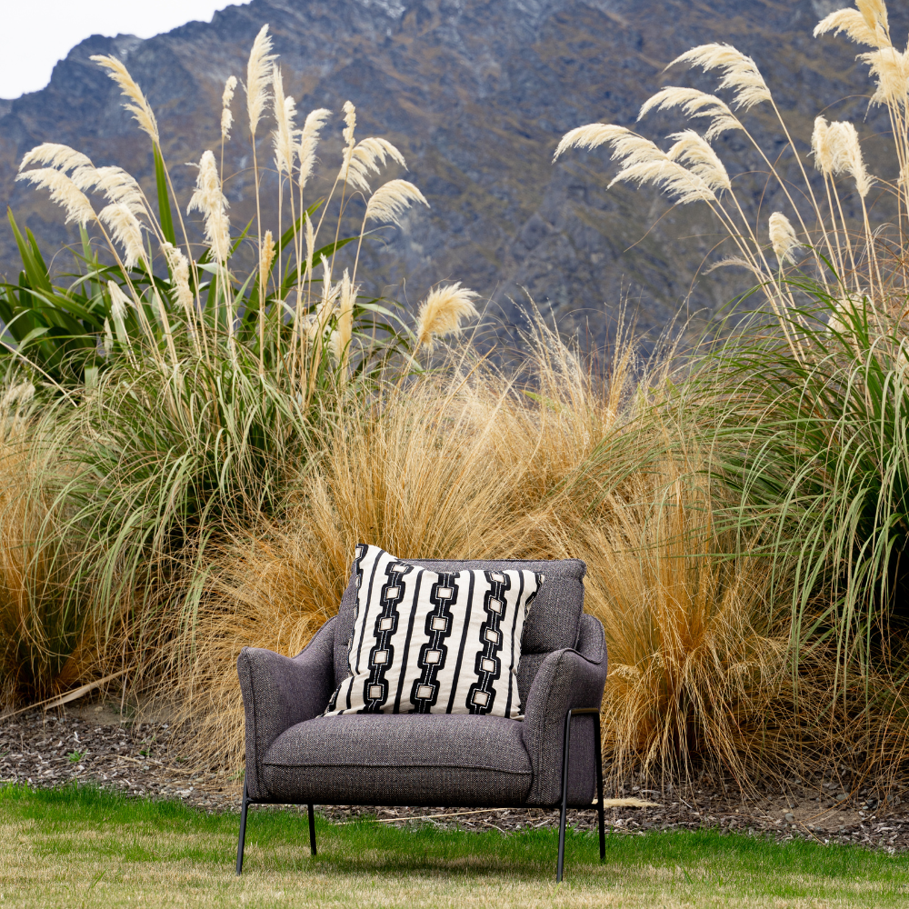 Bandhini Design House Braid Geo Stripes Natural Lounge Cushion 55 x 55cm