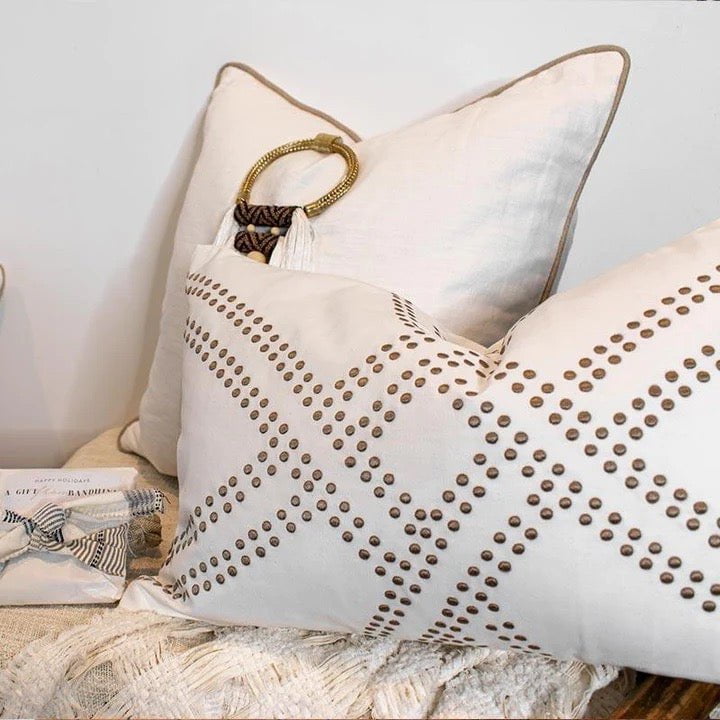 Bandhini Design House Dot Polar Lumbar Cushion 35 x 53cm