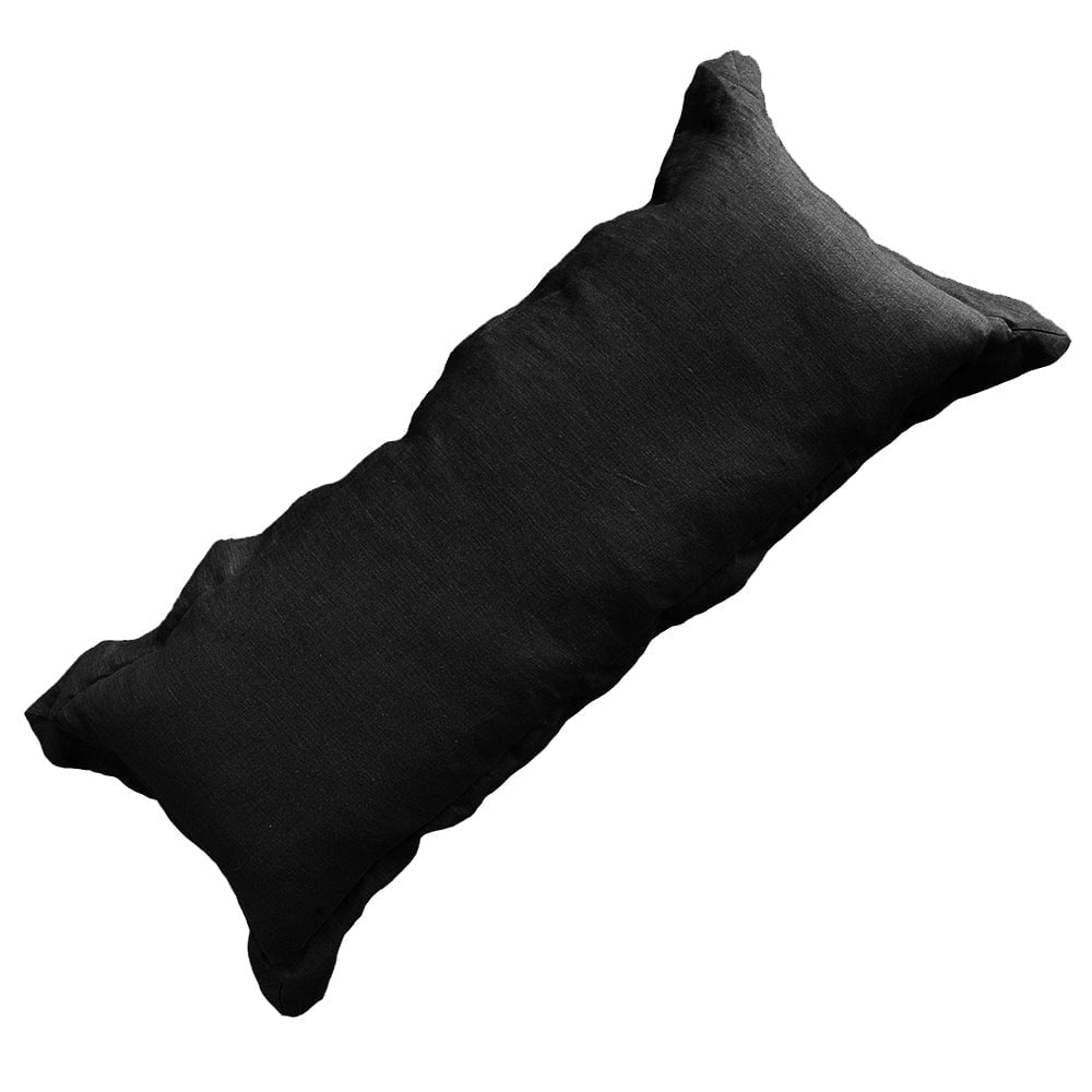 Bandhini Design House Euro Cushion Linen Flange Black Long Lumbar Cushion 35 x 90cm