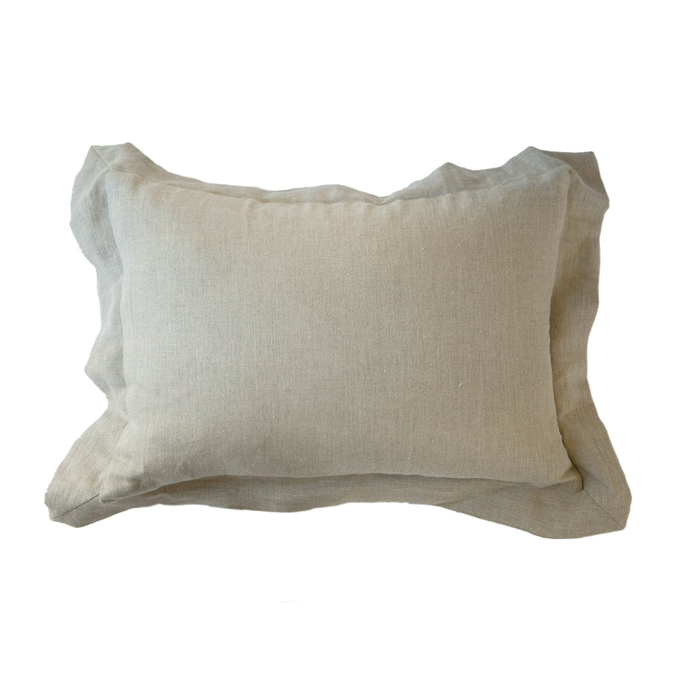 Bandhini Design House Euro Cushion Linen Flange Natural Lumbar Cushion 35 x 53cm