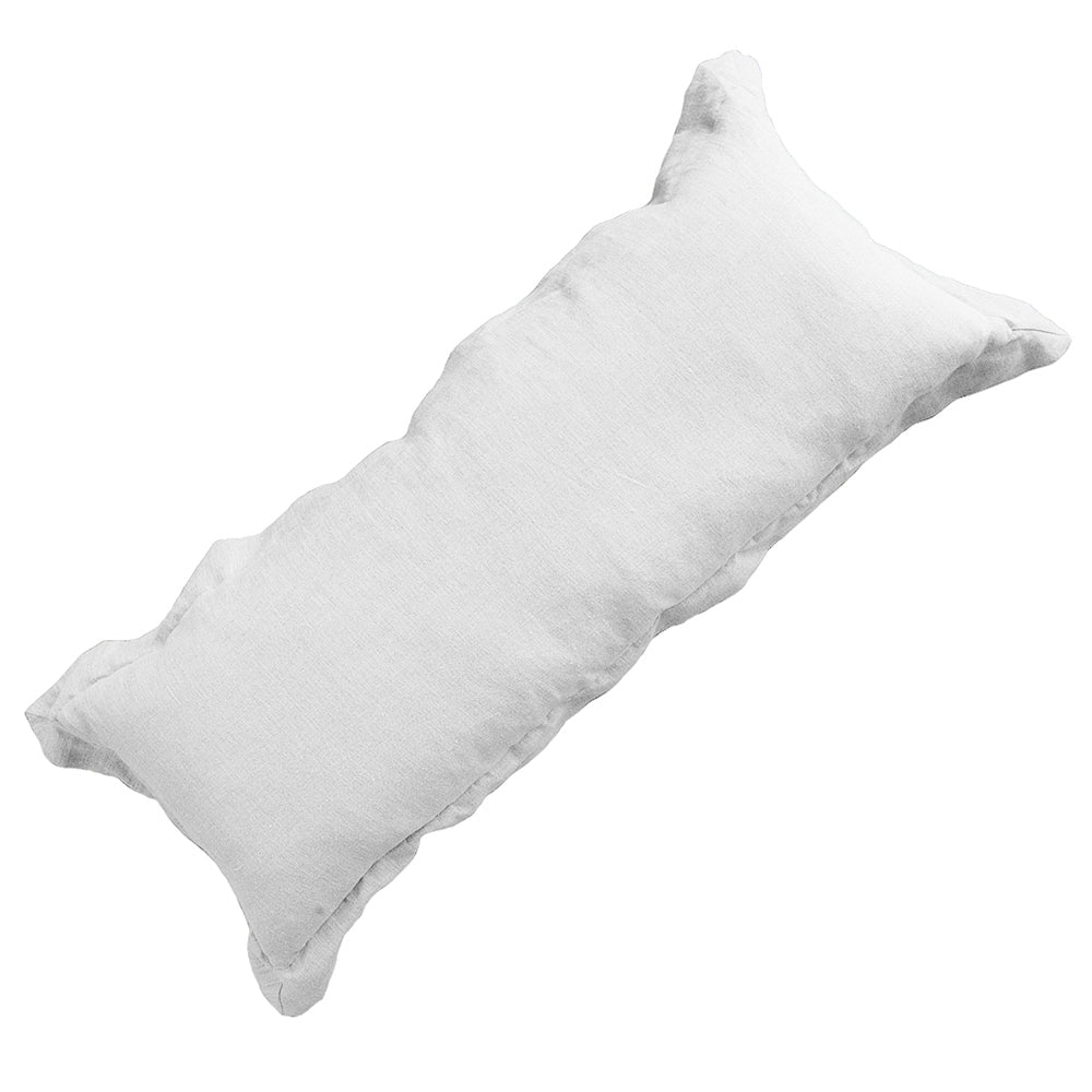 Bandhini Design House Euro Cushion Linen Flange White Long Lumbar Cushion 35 x 53cm