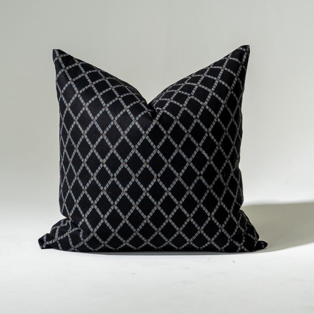 Bandhini Design House Intermeshed Natural Black Lounge Cushion 55 x 55cm