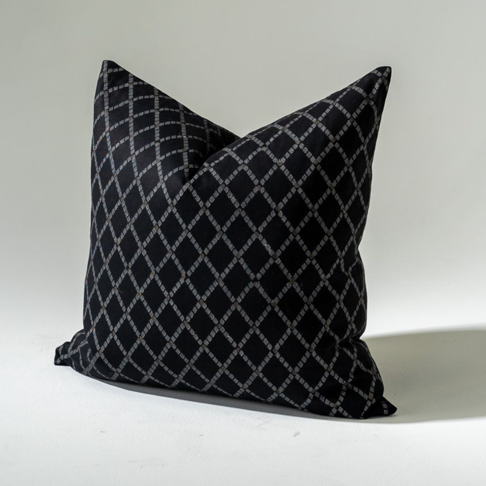 Bandhini Design House Intermeshed Natural Black Lounge Cushion 55 x 55cm