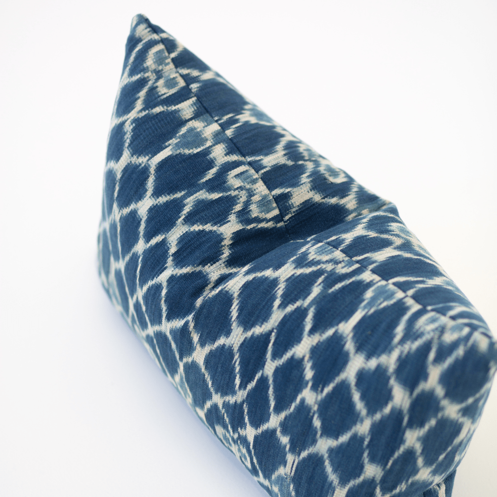 Bandhini - Design House Kilim Ikat Morinda Blue Medium Lumbar Cushion 40 x 60cm