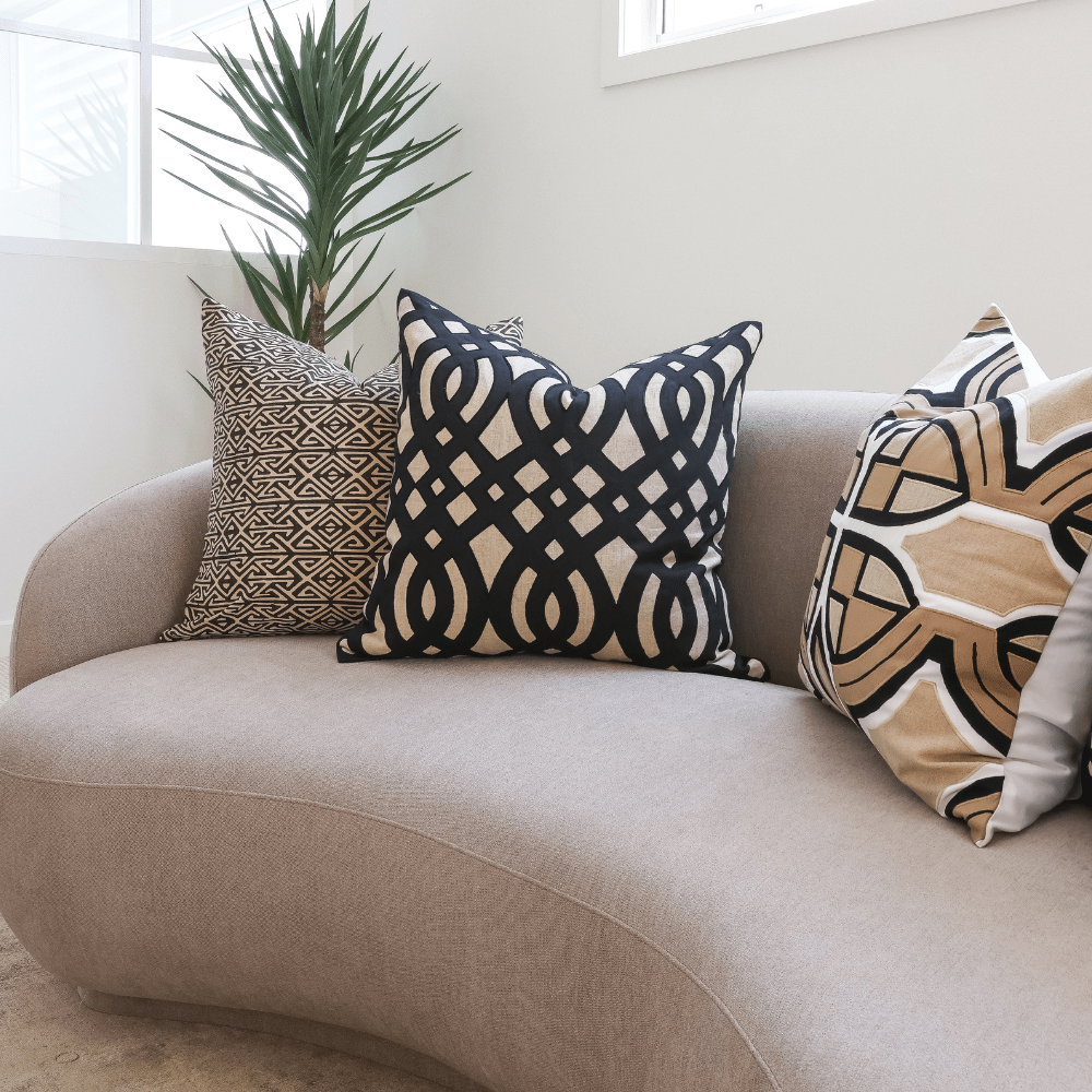 Bandhini Design House Lounge Cushion Arrow Print Black Lounge Cushion 55 x 55cm
