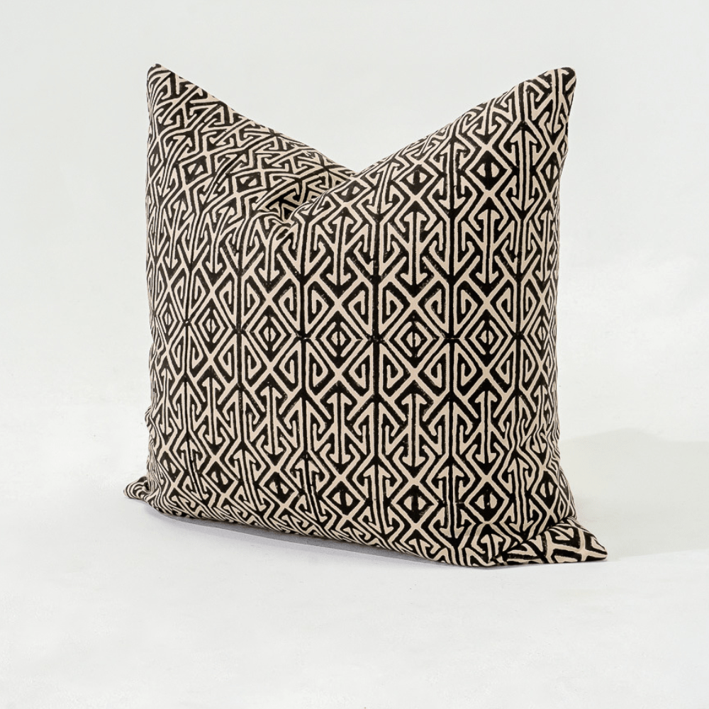 Bandhini Design House Lounge Cushion Arrow Print Black Lounge Cushion 55 x 55cm