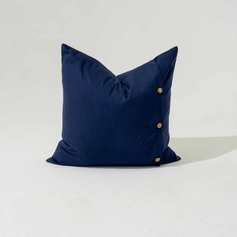 Bandhini Design House Lounge Cushion Bone Leaf Navy Lounge Cushion 55 x 55cm