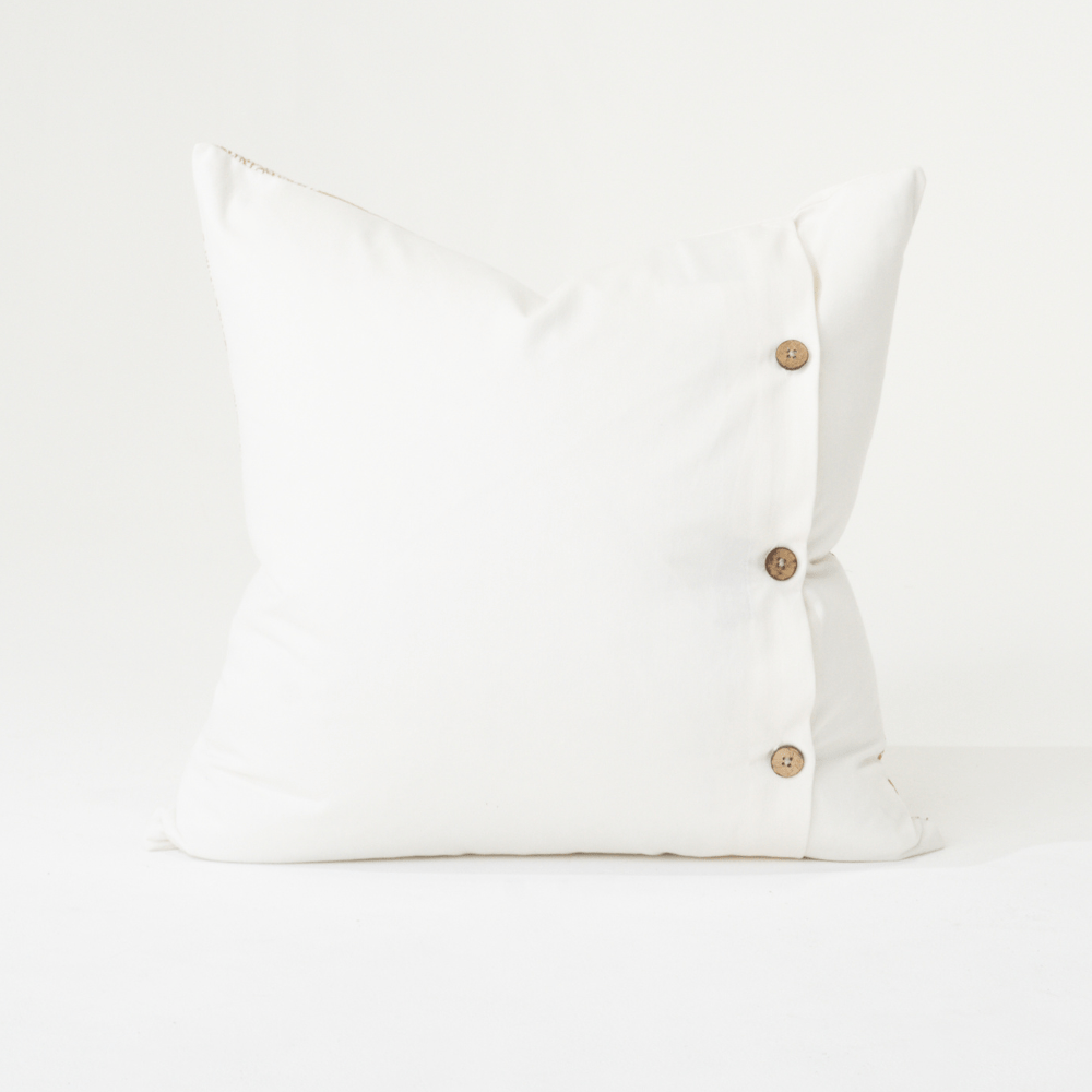 Bandhini Design House Lounge Cushion Bone Leaf White Lounge Cushion 55 x 55cm