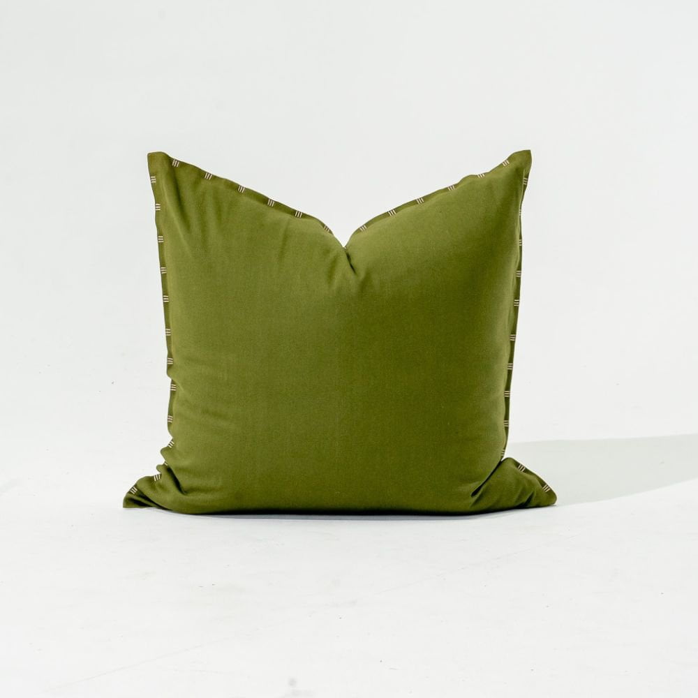 Bandhini Design House Lounge Cushion Cotton Reverse Green & White Lounge Cushion 55 x 55cm