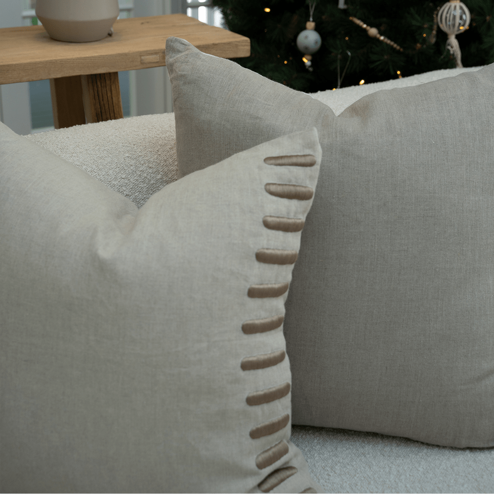 Bandhini Design House Lounge Cushion Crop Bars Natural Lounge Cushion 55 x 55cm