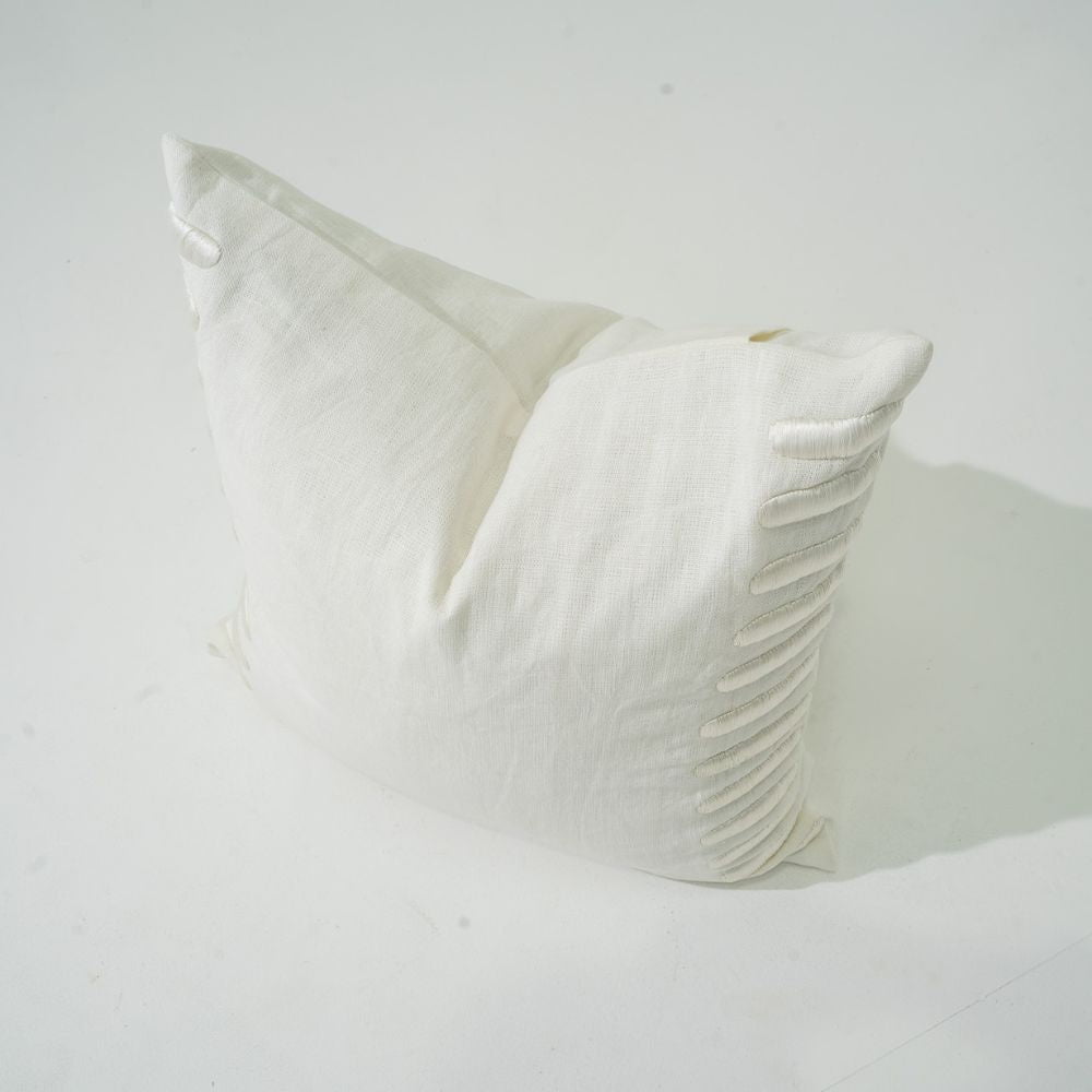 Bandhini Design House Lounge Cushion Crop Bars White Lounge Cushion 55 x 55cm