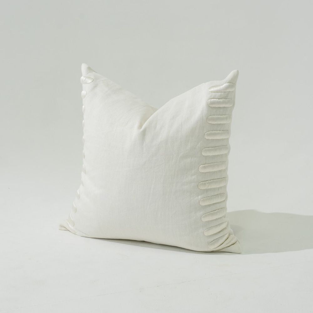 Bandhini Design House Lounge Cushion Crop Bars White Lounge Cushion 55 x 55cm