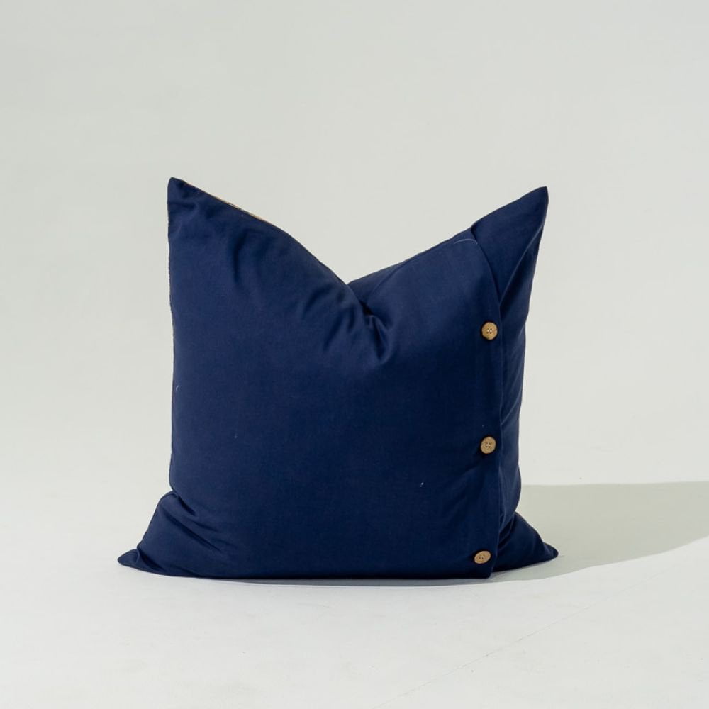 Bandhini Design House Lounge Cushion Disc Bead Navy Lounge Cushion 55 x 55cm