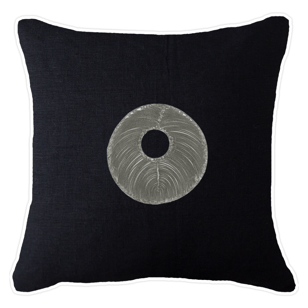 Bandhini Design House Lounge Cushion Disc Silver Black & White Lounge Cushion 55 x 55cm