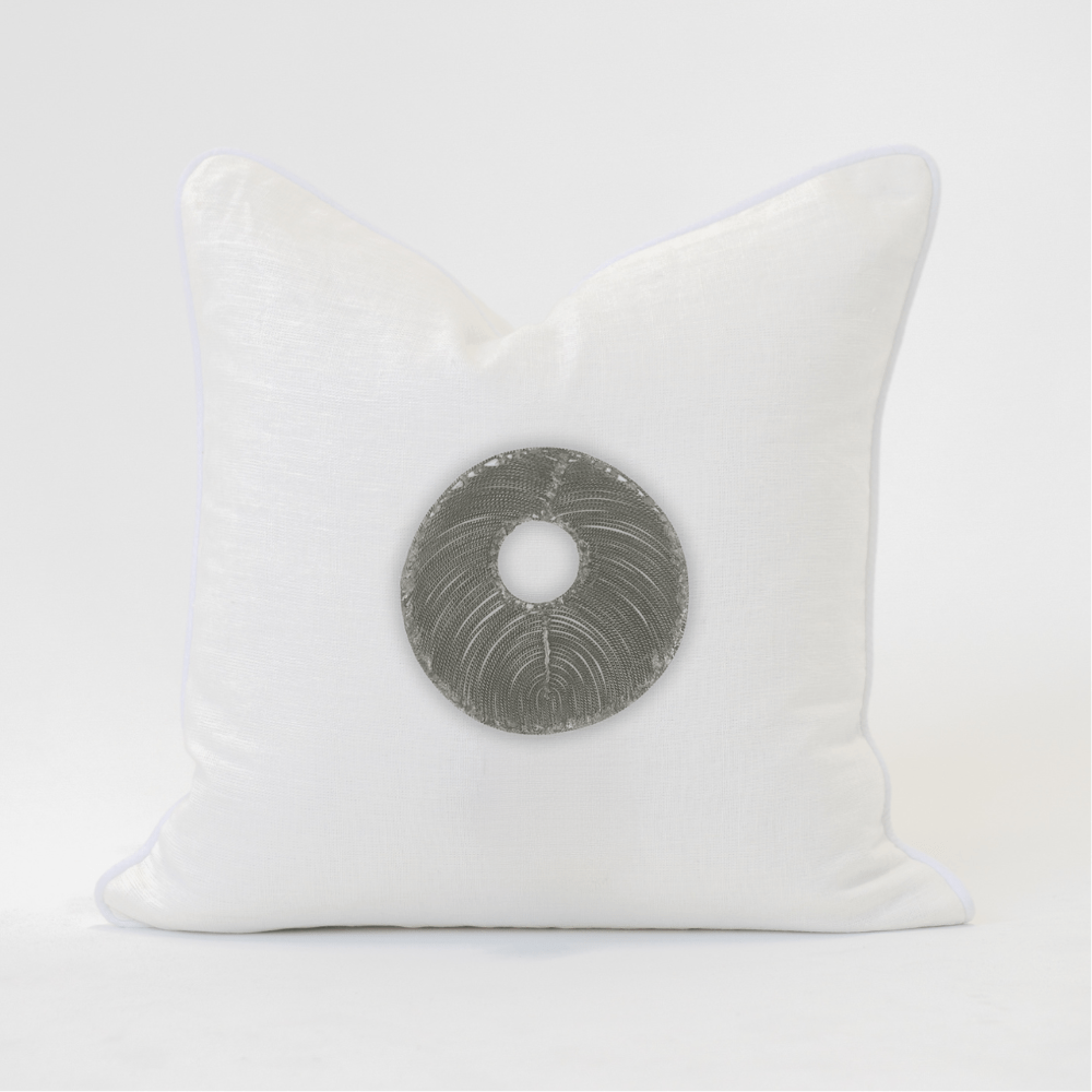 Bandhini Design House Lounge Cushion Disc Silver Medium Cushion 50 x 50cm