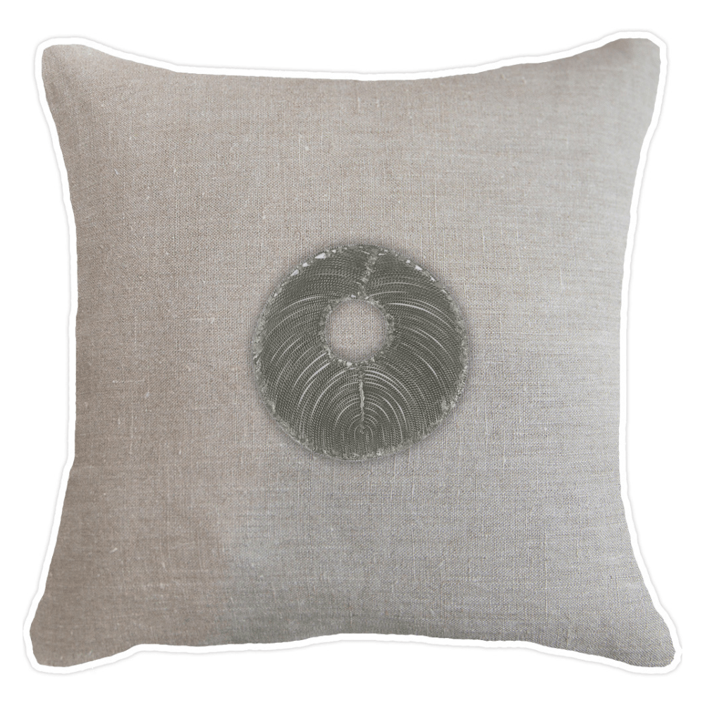 Bandhini Design House Lounge Cushion Disc Silver Natural & White Lounge Cushion 55 x 55cm