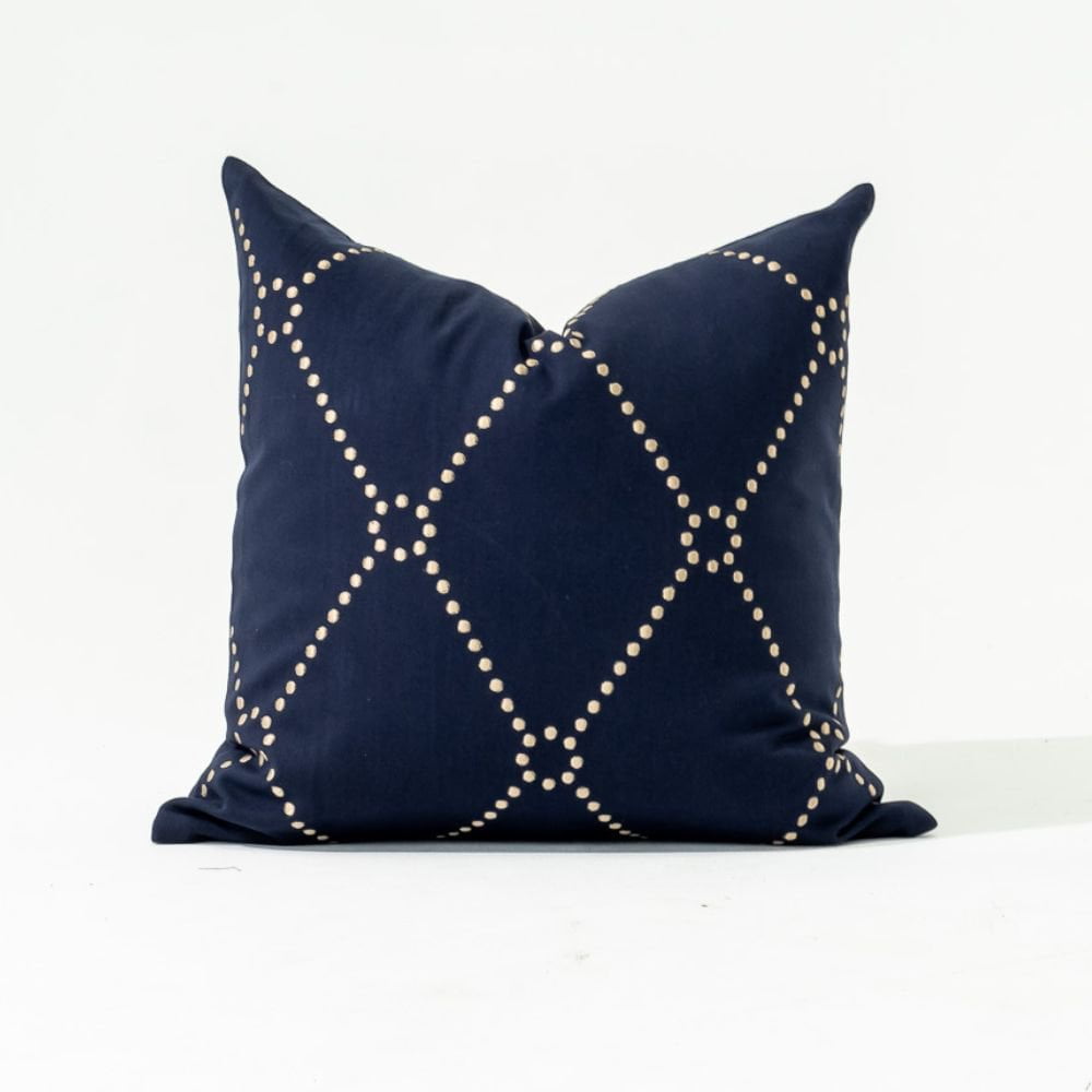 Bandhini Design House Lounge Cushion Dot Diamond Navy Medium Cushion 50 x 50cm
