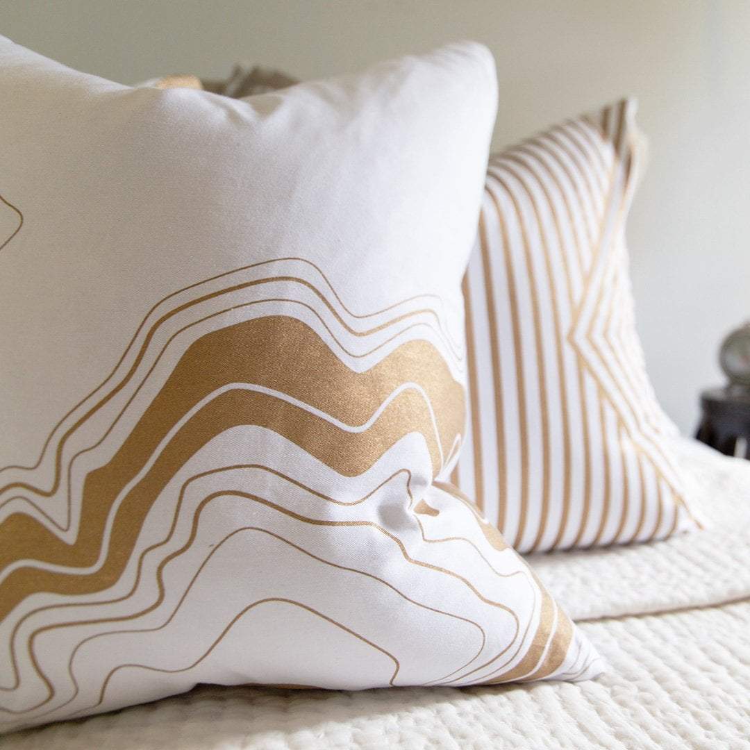 Bandhini Design House Lounge Cushion Earth Latitude Gold Lounge Cushion 55 x 55cm