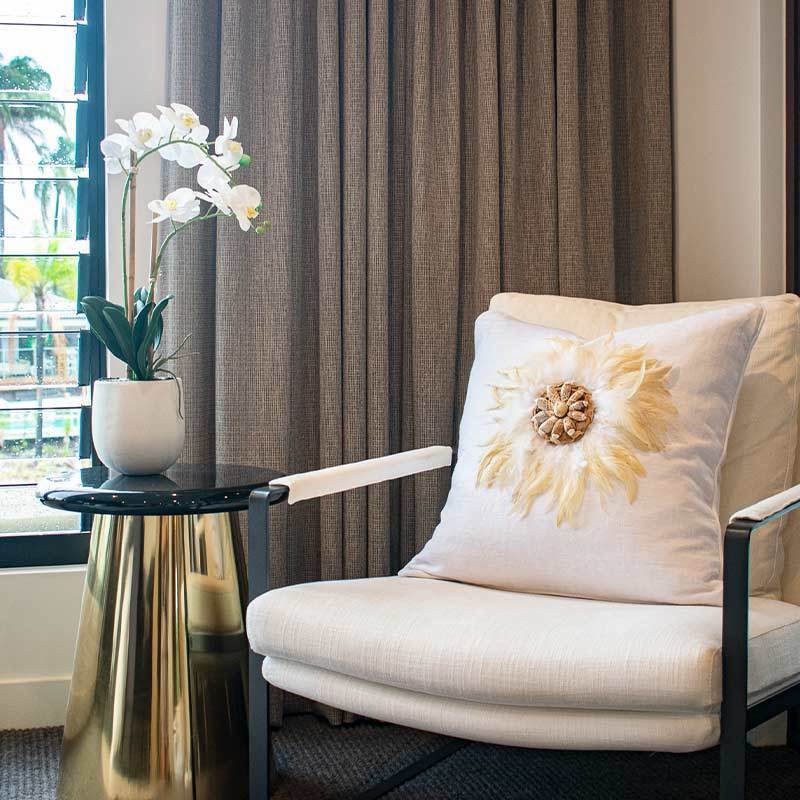 Bandhini Design House Lounge Cushion Feather Shell White Juju Natural & White Lounge Cushion 55 x 55cm