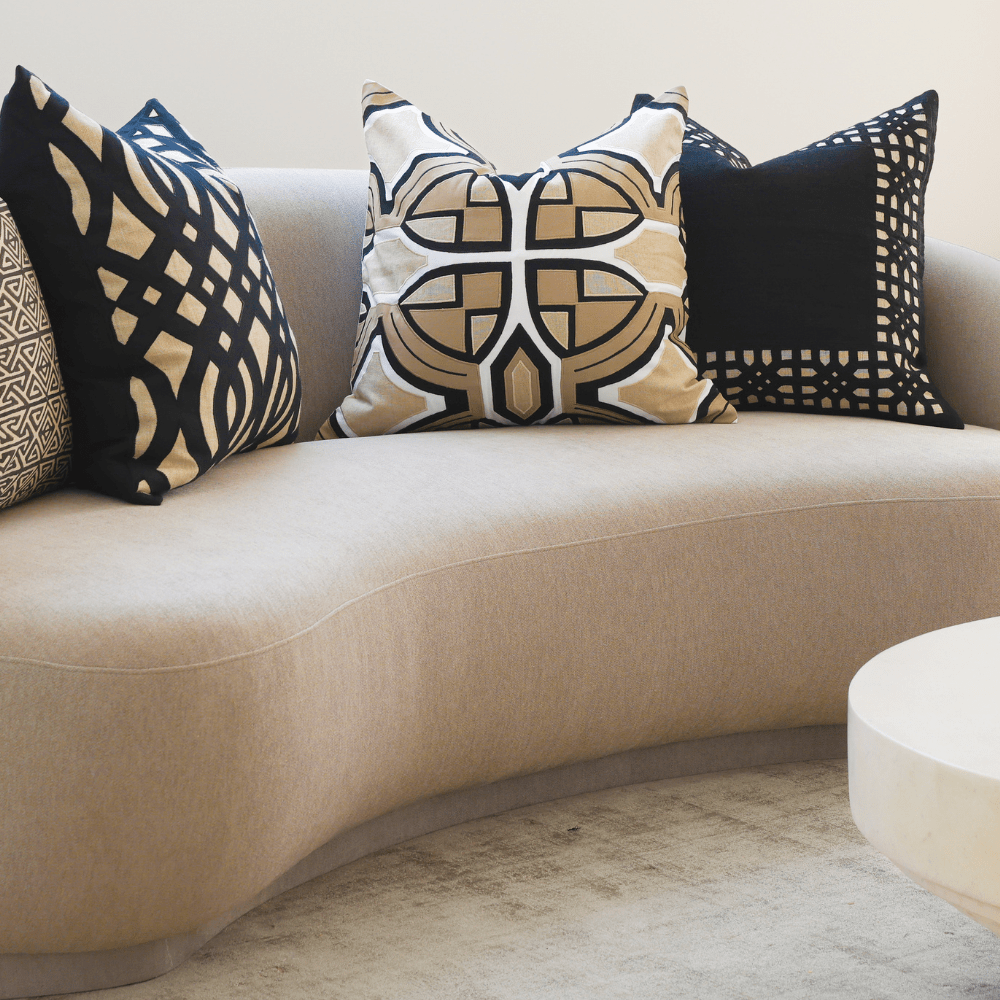 Bandhini Design House Lounge Cushion Global Morocco Linen Black Lounge Cushion 55 x 55cm