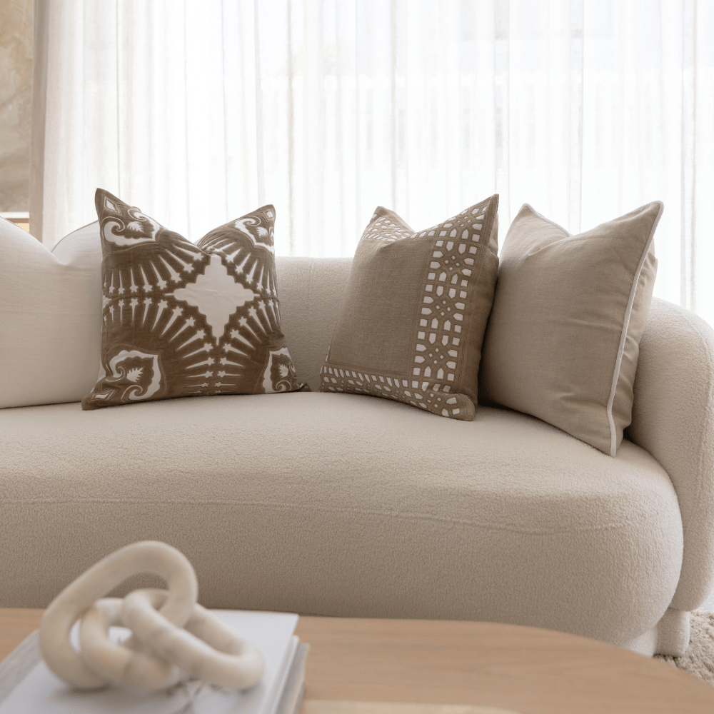 Bandhini Design House Lounge Cushion Global Morocco Linen Natural Lounge Cushion 55 x 55cm