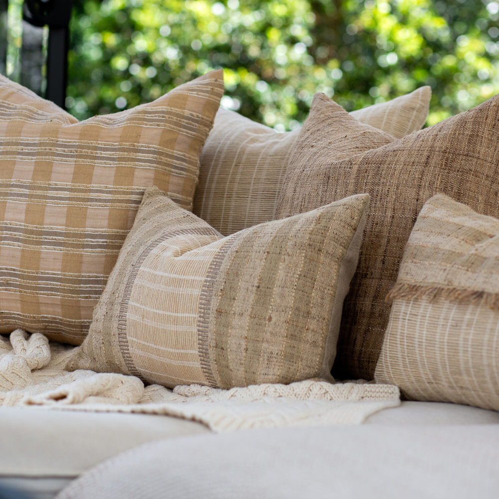 Bandhini - Design House Lounge Cushion Global Weave Balmoral Natural Lumbar Cushion 35 x 53cm