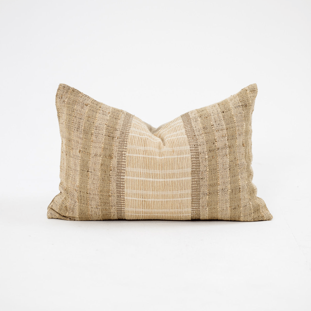 Bandhini Design House Lounge Cushion Global Weave Balmoral Natural Lumbar Cushion 35 x 53cm