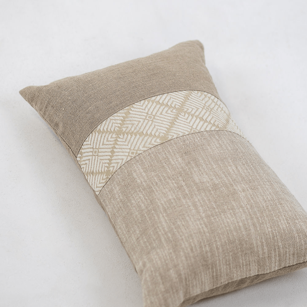 Bandhini - Design House Lounge Cushion Global Weave Phulkari Ivory Lumbar Cushion 35 x 53cm