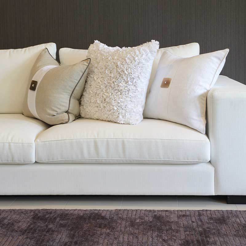 Bandhini Design House Lounge Cushion Horn Button Natural & White Lumbar Cushion 35 x 53cm